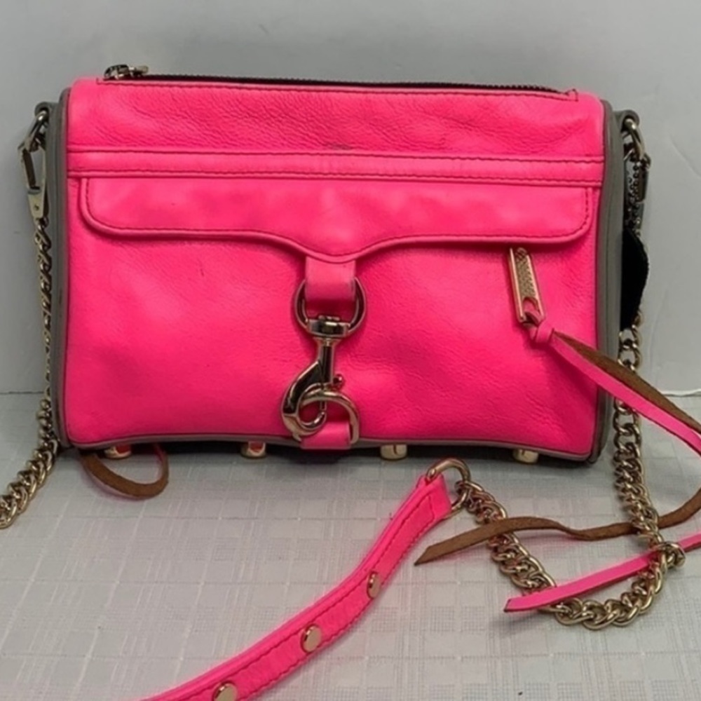 Rebecca Minkoff Mini MAC Bright Pink /Grey